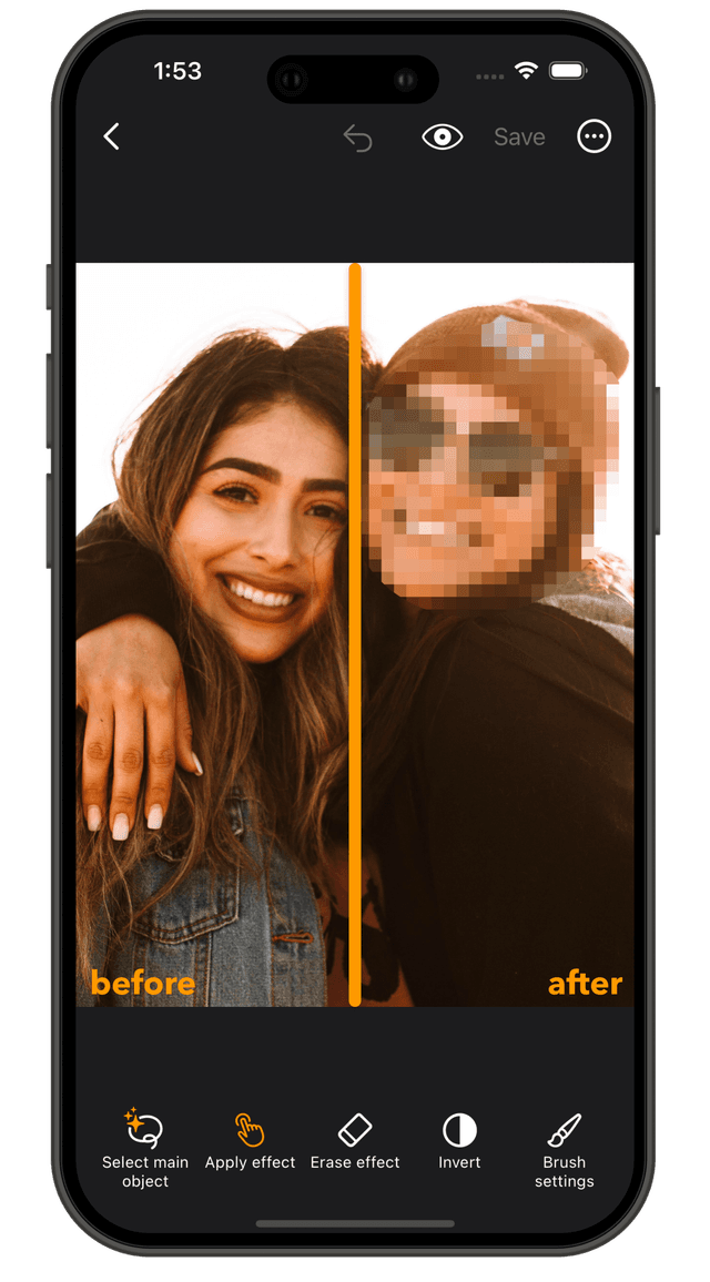 Blur photo and video app screenshot