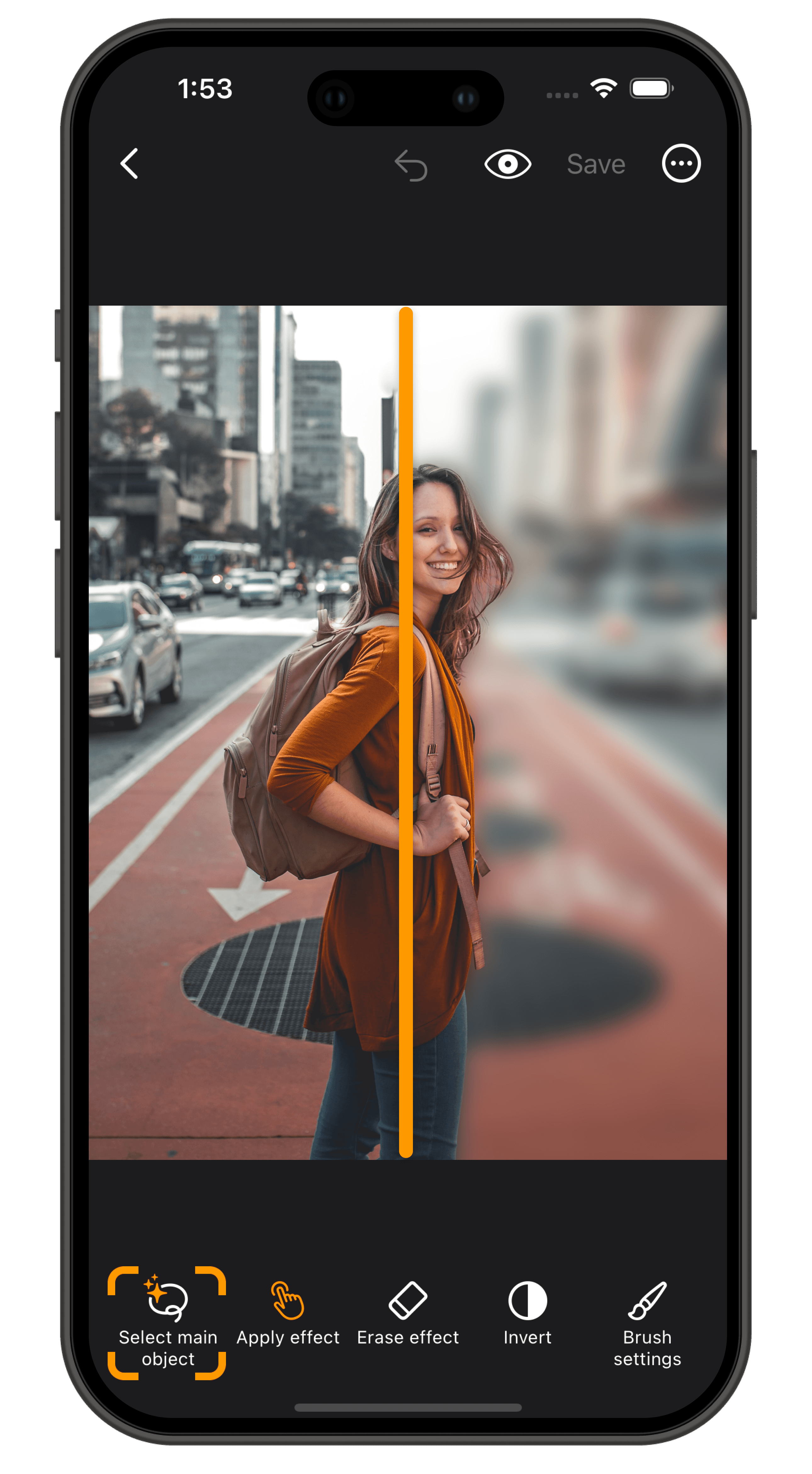 Blur moving objects feature screenshot